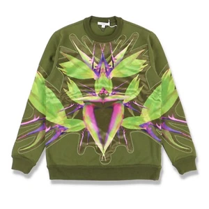 Givenchy Green Birds of Paradise Satin Applique Sweatshirt | Size S Relaxed fit - Picture 1 of 8