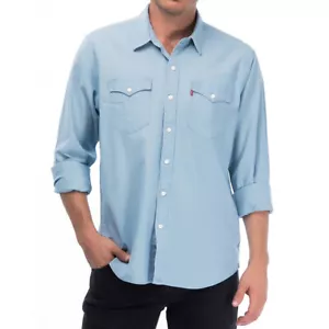 Levis Western Classic Modern Jean Shirt Button Up Lightweight Chambray 57429 - Picture 1 of 4