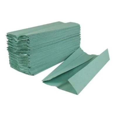 IDEAL365 2560 x Green C Fold Paper Hand Towels Toilet Bathroom Office School Hotel