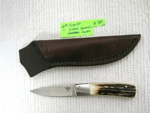 Ralph Smith Custom Bone Handle Neck Knife w/Custom R.L. Smith Leather Sheath - Picture 1 of 11