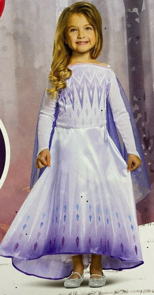 Disguise Disney Frozen 2 Elsa Snow Queen Girls Size S/p 4-6x Dress Cape Costume