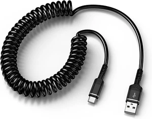 USB auf USB C Spiralkabel Schnellladen für iPhone 16/16 Pro/16 Pro Max/16 Plus/ - Bild 1 von 11