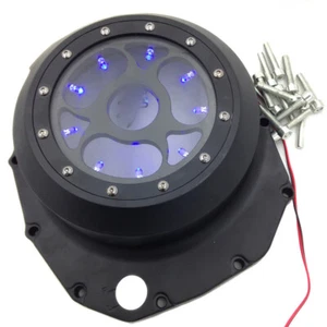Blue LED See Through Engine Clutch Cover For Suzuki GSXR1300 Hayabusa 99-20 Blac - Picture 1 of 8