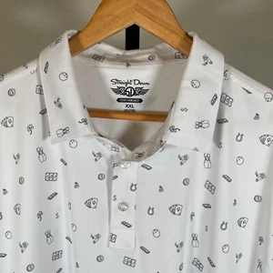 Straight Down Gambler Print Performance Golf Polo Royal Oaks Country Club XXL - Picture 1 of 8