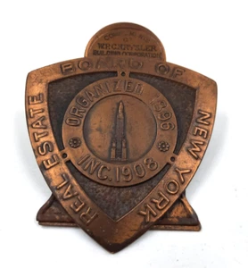 Vintage Bronze Desk Clip Real Estate Board of NY. Chrysler Building Corp. - Picture 1 of 8