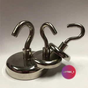 MAGNETIC HOOKS HEAVY DUTY CHOOSE SIZE & QTY MAGNET HOOK RARE EARTH METALS HYT - Foto 1 di 19