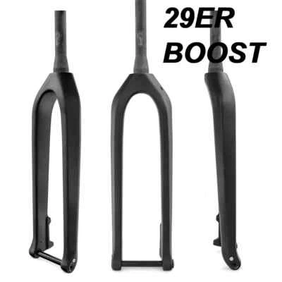 27.5/29er Boost 110x15mm Hard Fork DH Mountain Bike Carbon Rigid Fork Tapered - Image 1 of 4