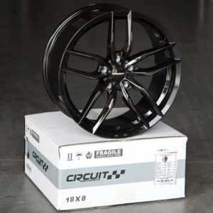 1 CIRCUIT CP34 18x8 5x112 +40 GLOSS BLACK WHEEL FITS MERCEDES VW AUDI - Picture 1 of 9