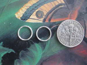 Silver Pair 20g 12mm Endless Hoops Nose Rings / Earrings - Picture 1 of 1