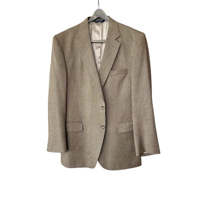 Blazer Abrigo Deportivo Chaqueta Jos A Bank Marrón Espiga Tweed Lana Talla 44R 44 R Foto 1 de 4