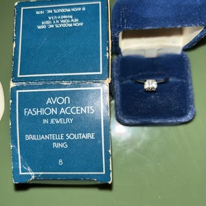 Brilliantelle Solitaire Cubic Zirconia CZ Avon Sterling 925 Ring Size 8 - Picture 1 of 3