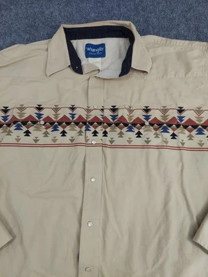 Vtg Wrangler Shirt Mens XXL Aztec Southwest Cowboy Rodeo Pearl Snap Western - Image 1 of 4