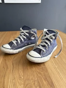 Converse All Stars Kids Hi Tops High Trainers Navy Blue Size 1 - Picture 1 of 8