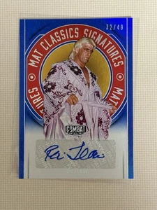 2025 Combat Anthology RIC FLAIR 32/49 Mat Classics Signatures BLUE Auto🔥🔥🔥 - Picture 1 of 7