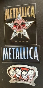 LOTE DE 3 pegatinas vintage con logotipo de Metallica 1999/2000 Yujean Stickems nuevas de stock - Imagen 1 de 4