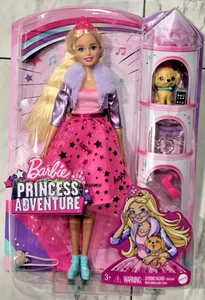 Mattel Barbie Princess Adventure Modepuppe mit Welpe und Zubehör Neu - Bild 1 von 2