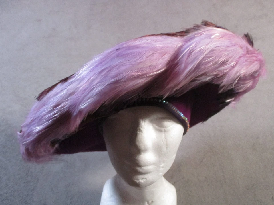 Vintage Jack McConnell Hat Cowboy Felt Feathers Rhinestone Womens Medium 60s - Image 1 of 4