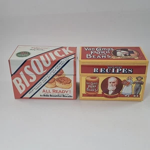 Cajas de recetas de colección latas de metal furgoneta campamentos frijoles y galletas de biscutería ENVÍO GRATUITO - Imagen 1 de 11