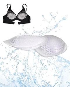 Breathable Mesh Silicone Insert Bra Pads, Clear Gel Invisible Push-up Breast ... - Picture 1 of 6