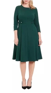NWT MRSP $128 London Times Women's Side Tab Fit & Flare Dress Size 10 Chic - Picture 1 of 12