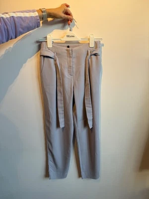 River Island size 8 light purple lilac tie waist paper bag style trousers - Image 1 of 3