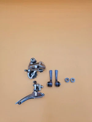 Schaltwerk Set Shimano Dura Ace RD-7401 7 Fach speed Schalthebel Umwerfer Anlöt - Bild 1 von 4