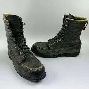 BROWNING FeatherWeight Boots Kangaroo Leather Green Men’s 12 B Vintage USA 3540 - Picture 1 of 15