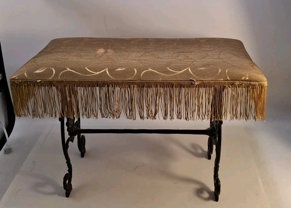 Старинная викторианская чугунная скамья для фортепиано /туалетный стул @All Pictures Read - Изображение 1 из 4