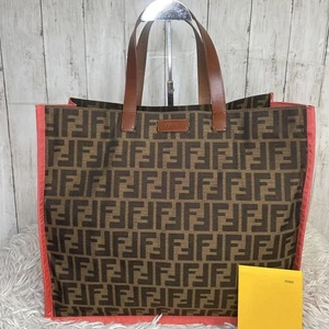Borsa FENDI Zucca in pelle, marrone x rosa, Made in Italy con scheda di garanzia - Foto 1 di 24