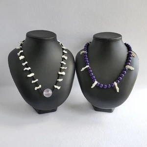 2 InuYasha Necklace Sit Boy Fang Shikon ROSE QUARTZ Jewel of Four Souls REAL GEM - Picture 1 of 14