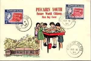 1958 British Pitcairn Island Youth Future World Citizens FDC First Day Cover - Picture 1 of 2