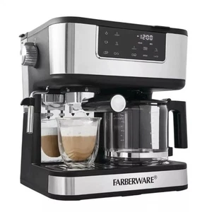 Brand NEW Farberware Dual Brew 10 Cup Coffee +Espresso Maker Touchscreen Display - Picture 1 of 7