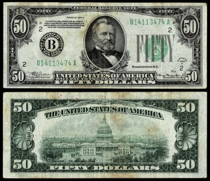 1934-A $50  Federal Reserve Note New York, NY VF - Picture 1 of 1