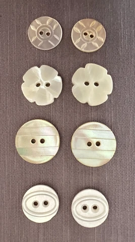Vintage White Carved Mother of Pearl Buttons.  Earrings perhaps? Cover