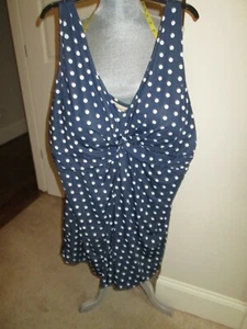 NEU MIT ETIKETT * DAMEN GR. 34 BADEANZÜGE FÜR ALLE BLAU/WEISS GEPUNKTET BADEKLEID - Bild 1 von 5