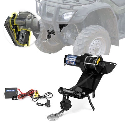 Kit de cabrestante eléctrico 3000 lb con montaje de cabrestante para Honda Rancher 350/400 2000-2007 Foto 1 de 4