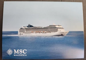 MSC MAGNIFICA... cruise ship..  MSC Cruises  post card ... At Sea 3/4 profile - Picture 1 of 1