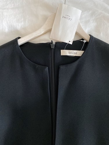 Celine Phoebe Philo Peplum abito nero 36 nuovo con etichette