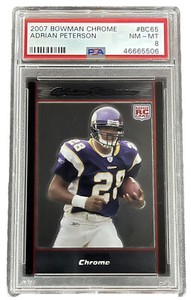 2007 Bowman Chrome Adrian Peterson RC Minnesota Vikings PSA 8