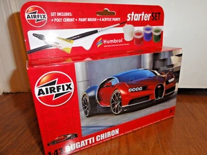 Airfix A55005 Bugatti Chiron Plastic Kit Starter Set - Picture 1 of 11