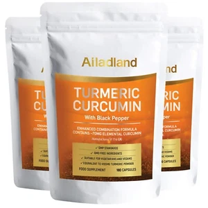 Turmeric Curcumin with Black Pepper, Vegan Capsules 4155mg, 95% Curcuminoids, UK - Picture 1 of 15