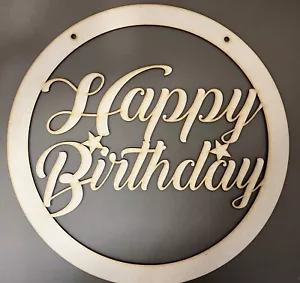 Wooden MDF Happy Birthday Loop Decoration Available in Various Sizes Celebration - Picture 1 of 1