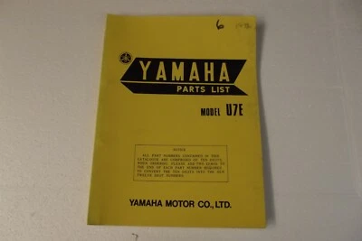 YAMAHA U7E PARTS LIST FIRST EDITION 1971     6 - Image 1 of 3