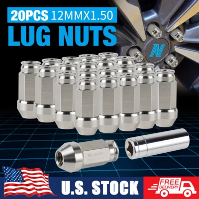 NICECNC T304 Stainless Steel 20X M12X1.5 12mmX1.5 12X1.5 Conical Wheel Lug Nuts Foto 1 de 4
