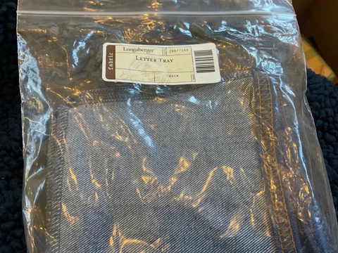 Longaberger Liner- Letter Tray- Denim- 28677165 Cover