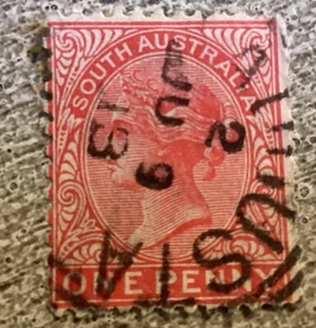 1868-1911 SOUTH AUSTRALIA SECOND ONE PENNY 1D RED QUEEN VICTORIA - USED - Picture 1 of 1