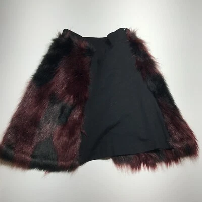 Falda TEELA New York Línea A Marrón Esponjosa Imitación Piel Cremallera Lateral Jóvenes Niñas Talla 8 Foto 1 de 4