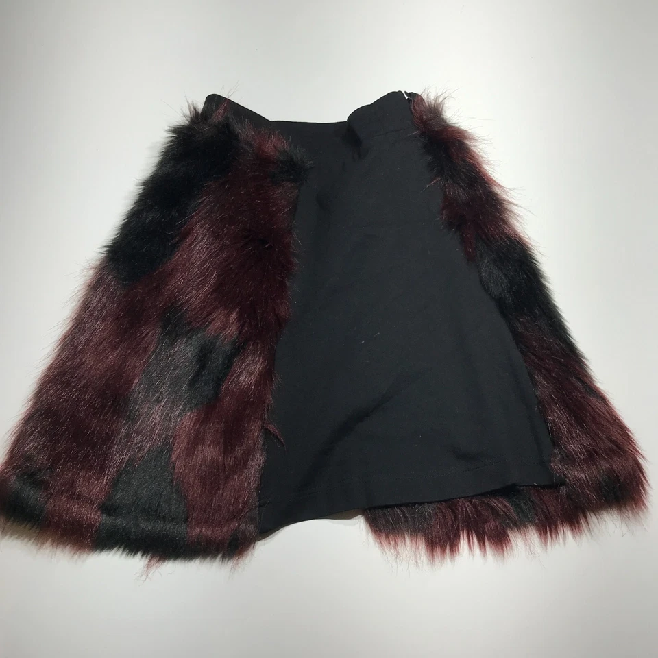 Falda TEELA New York Línea A Marrón Esponjosa Imitación Piel Cremallera Lateral Jóvenes Niñas Talla 8 Foto 1 de 4