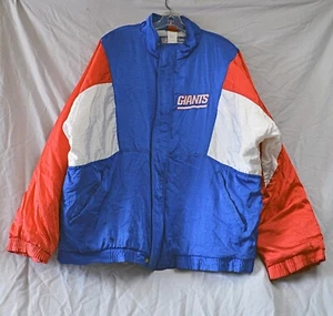 Vintage Apex One New York Giants NFL Full Zip Puffet Jacket L - Picture 1 of 2