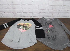 Lot of 2 Mudd Shirts Girls Size 10 Gray long sleves - Picture 1 of 8